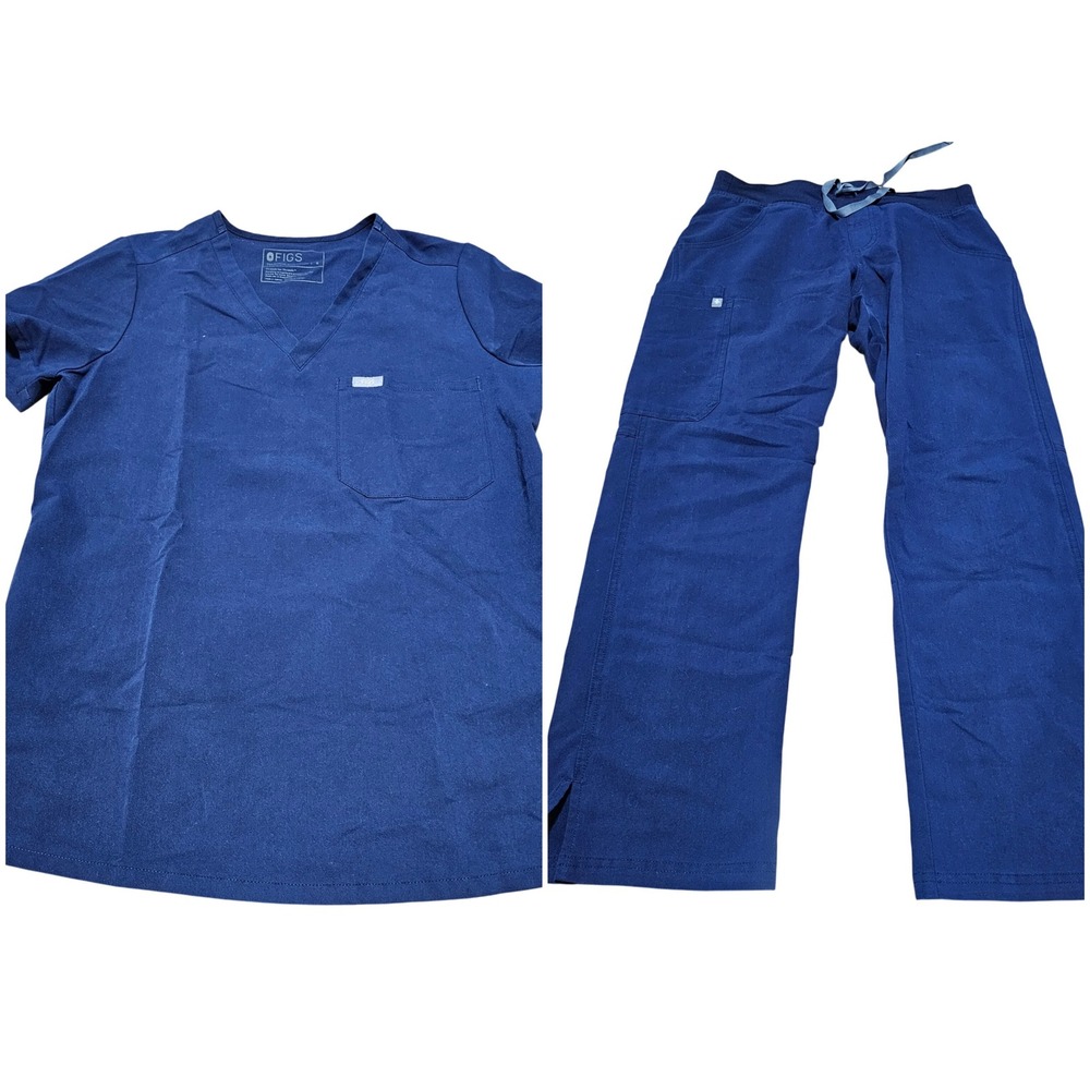 FIGS Scrub Set Women S Navy Blue Kade Cargo Pants V-Neck Top